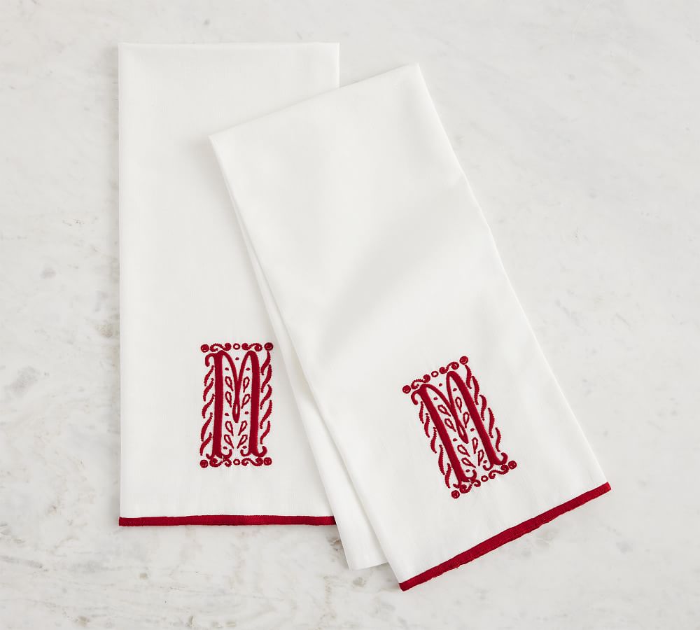Nordic Alphabet Cotton/Linen Tea Towels Set of 2 Pottery Barn