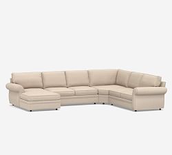 Pearce Roll Arm Upholstered 4-Piece Chaise Sectional with Wedge
