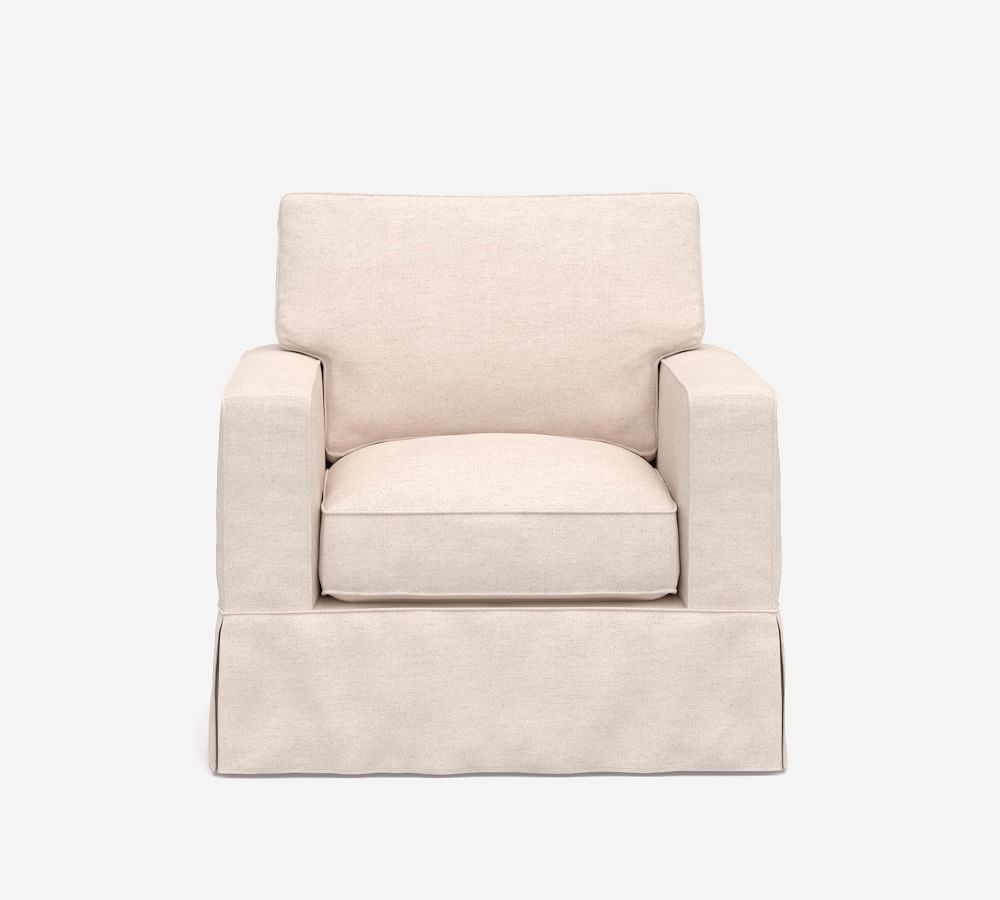 dundalk swivel faux slipcover chair