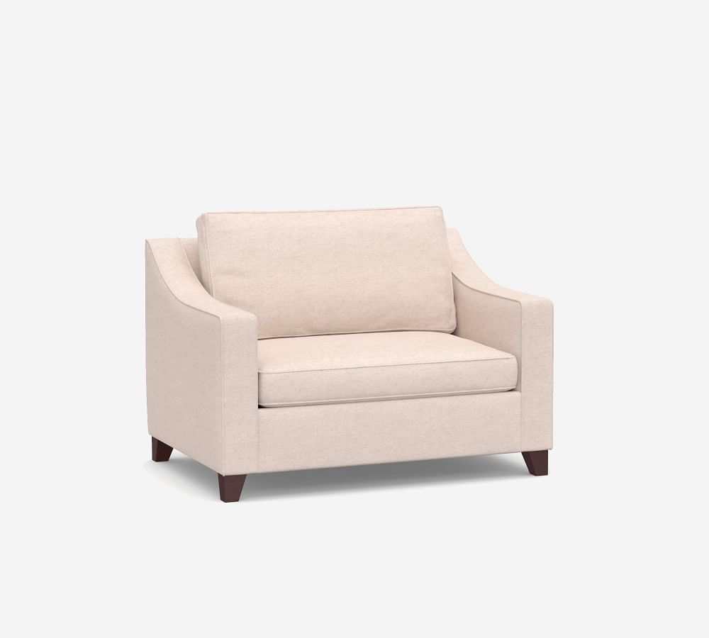 Cameron Slope Arm Upholstered Twin Sleeper Sofa with Memory Foam ...