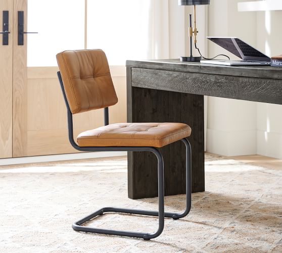 woven leather desk chair