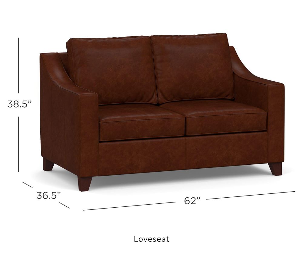 Cameron Slope Leather Sofa Pottery Barn