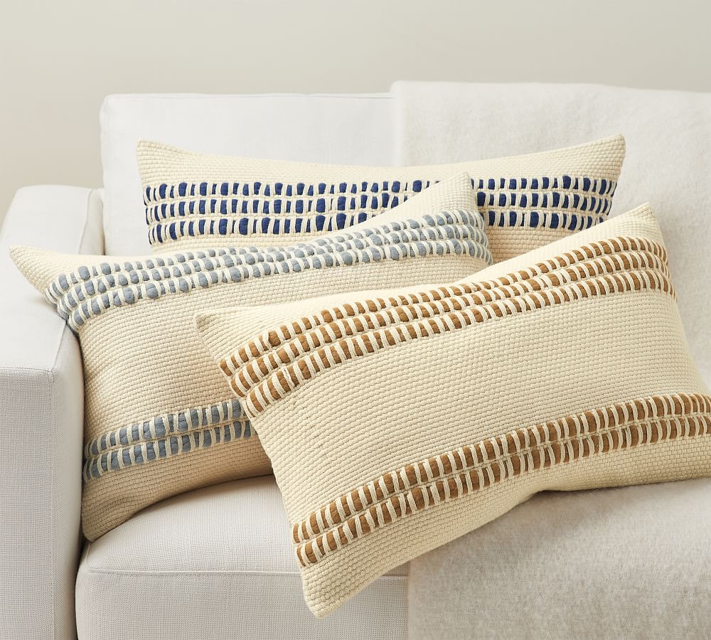 Reed Striped Lumbar Pillow Covers Pottery Barn