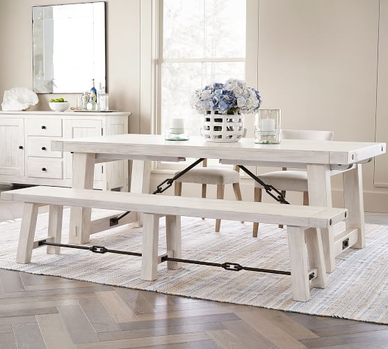 pottery barn white dining table