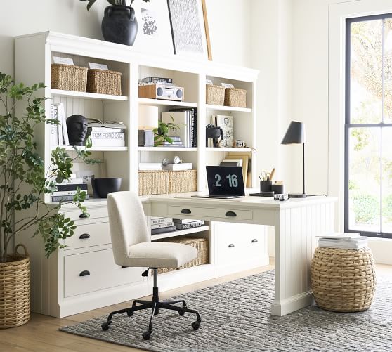 large bookcase with desk