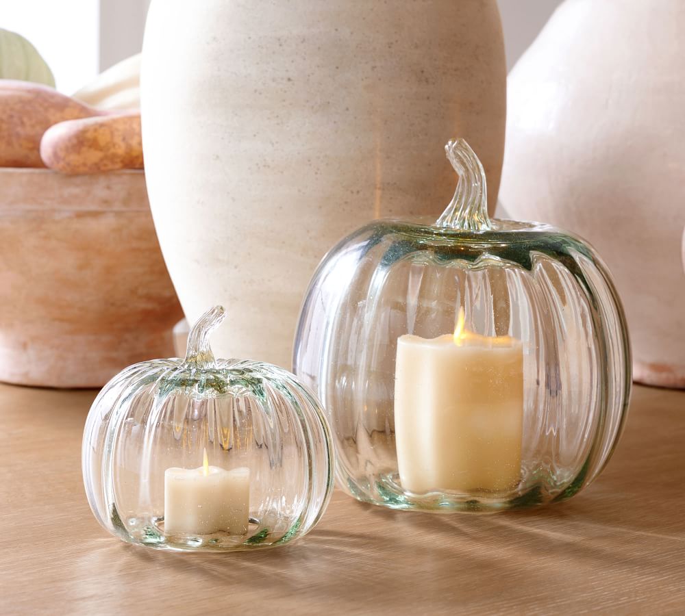 Pumpkin & Gourd Handcrafted Recycled Glass Cloches Pottery Barn