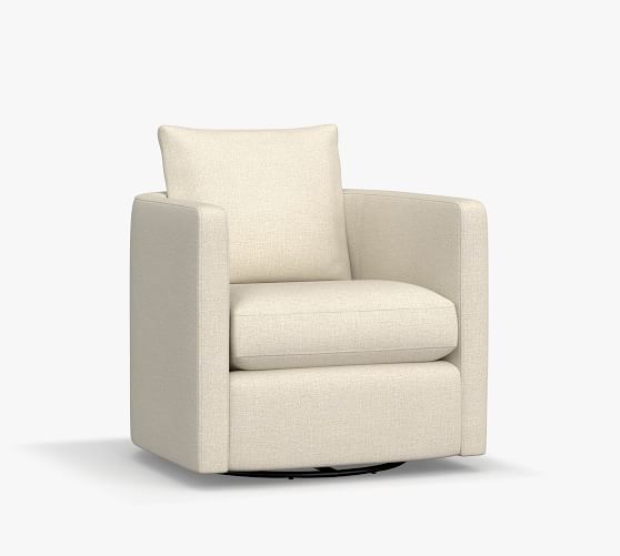 pottery barn swivel barrel chair