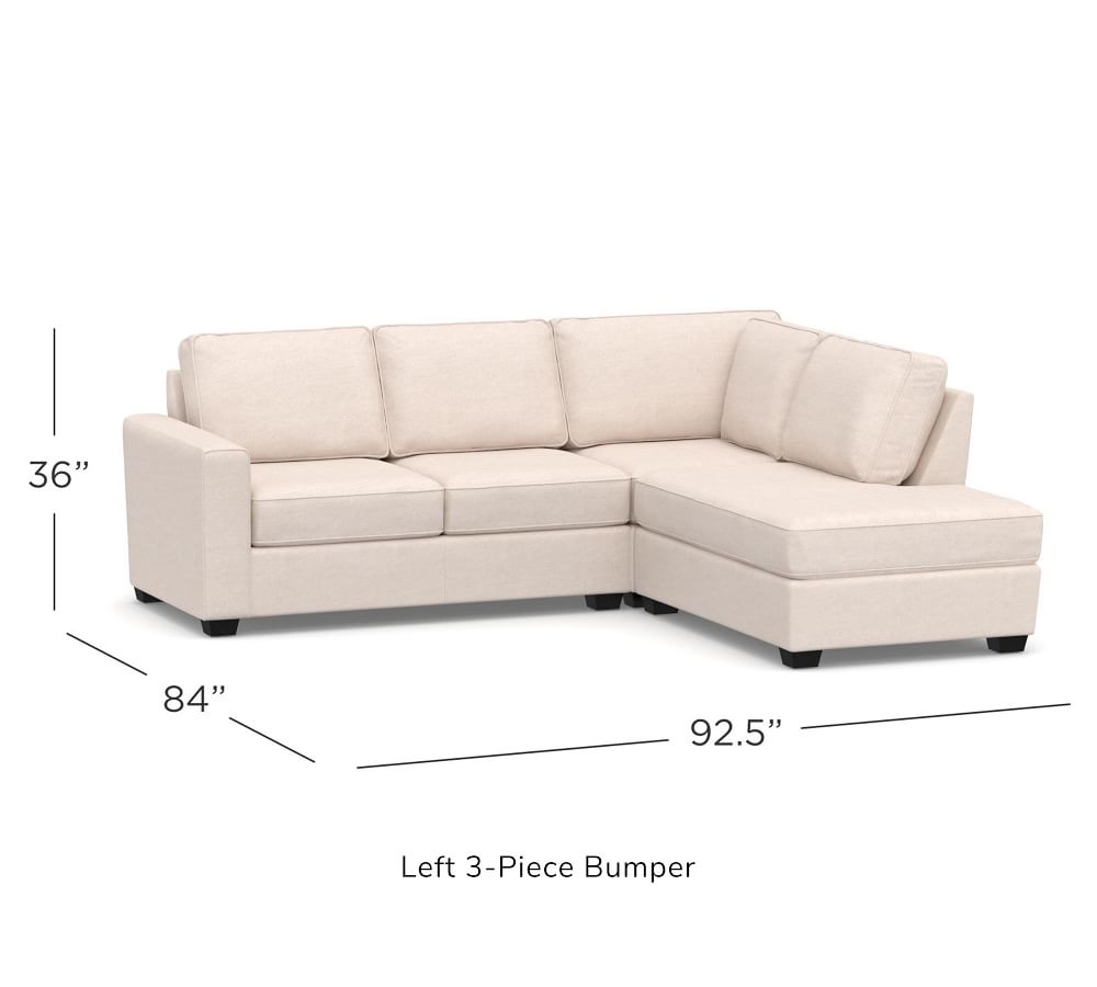 Fremont Square Arm Upholstered 3-Piece Bumper Sectional | Pottery Barn