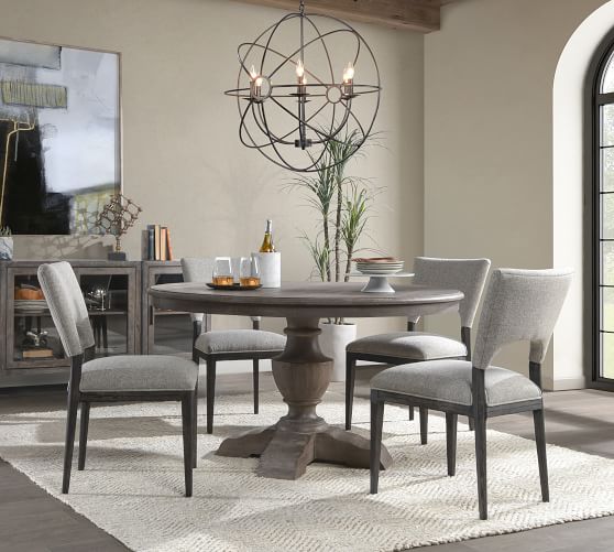 pottery barn round table and chairs