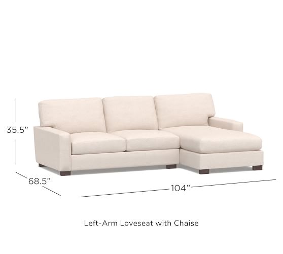 Turner Square Arm Upholstered Sofa Chaise Sectional | Pottery Barn