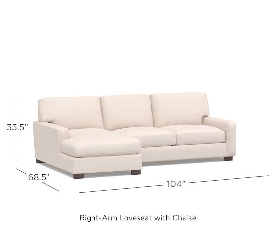 Turner Square Arm Upholstered Sofa Chaise Sectional | Pottery Barn