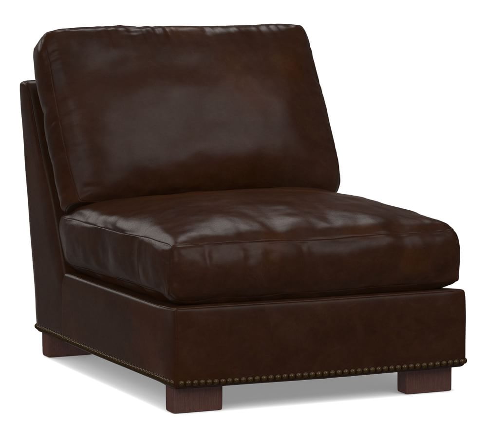 armless leather chair pottery barn