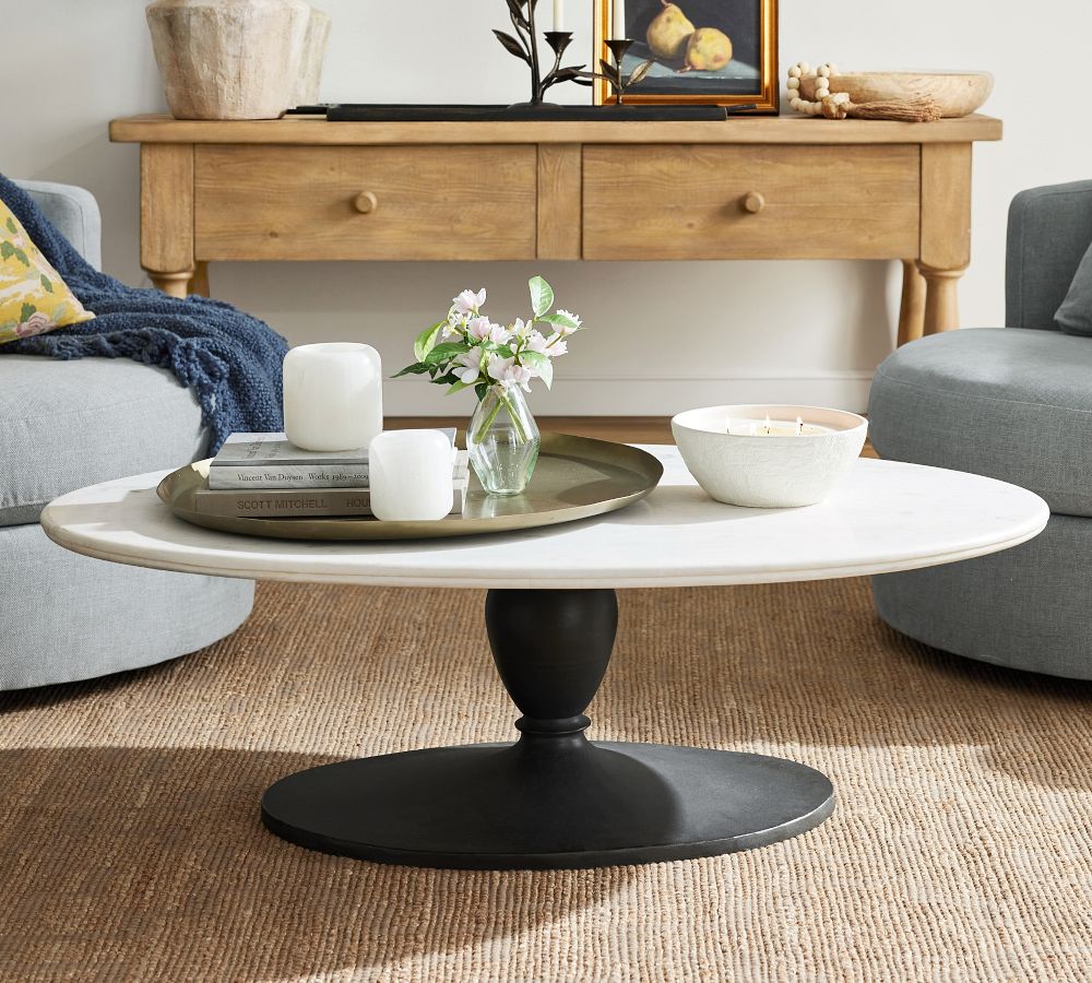 pottery barn oval coffee table