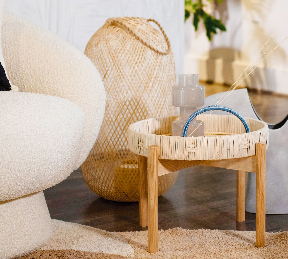 Woven Bamboo Lantern With Jute Handle Pottery Barn