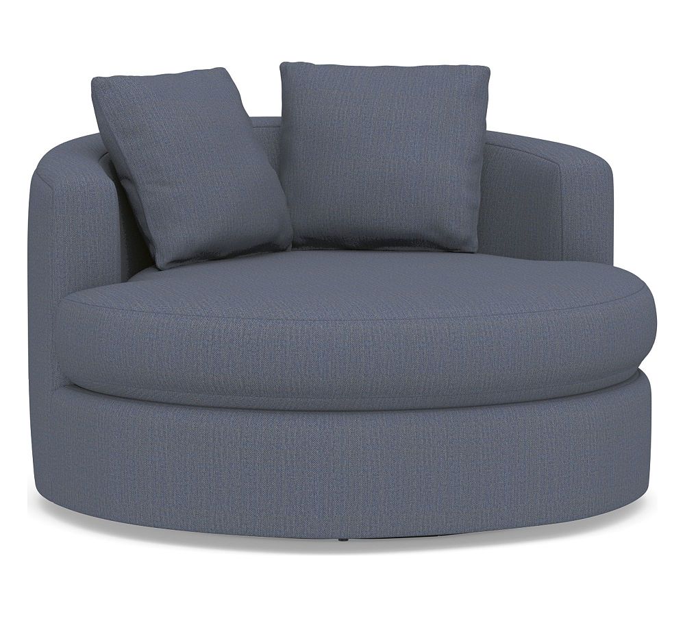 OPEN BOX Balboa Upholstered Grand Swivel Armchair, Polyester Wrapped
