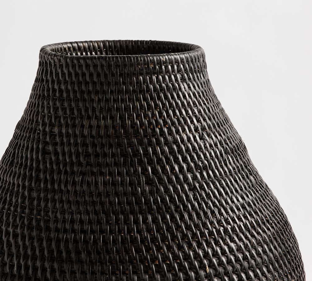 Woven Rattan Vase Collection, Black Pottery Barn