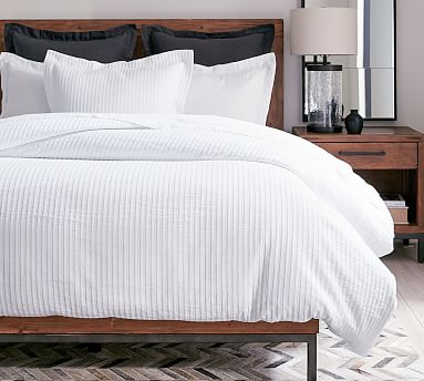 Striped Matelasse Organic Cotton Duvet 
