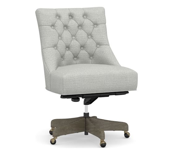 hayes tufted leather swivel desk chair