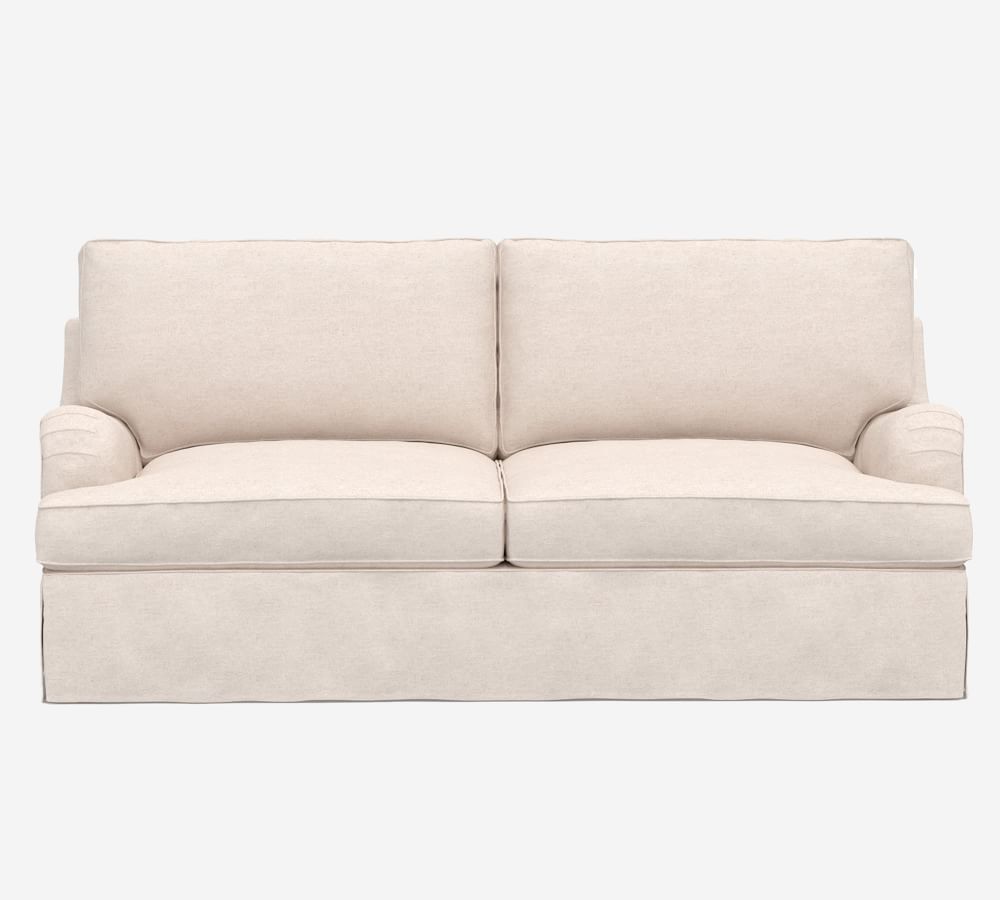 PB English Arm Slipcovered Sleeper Sofa with Memory Foam Mattress