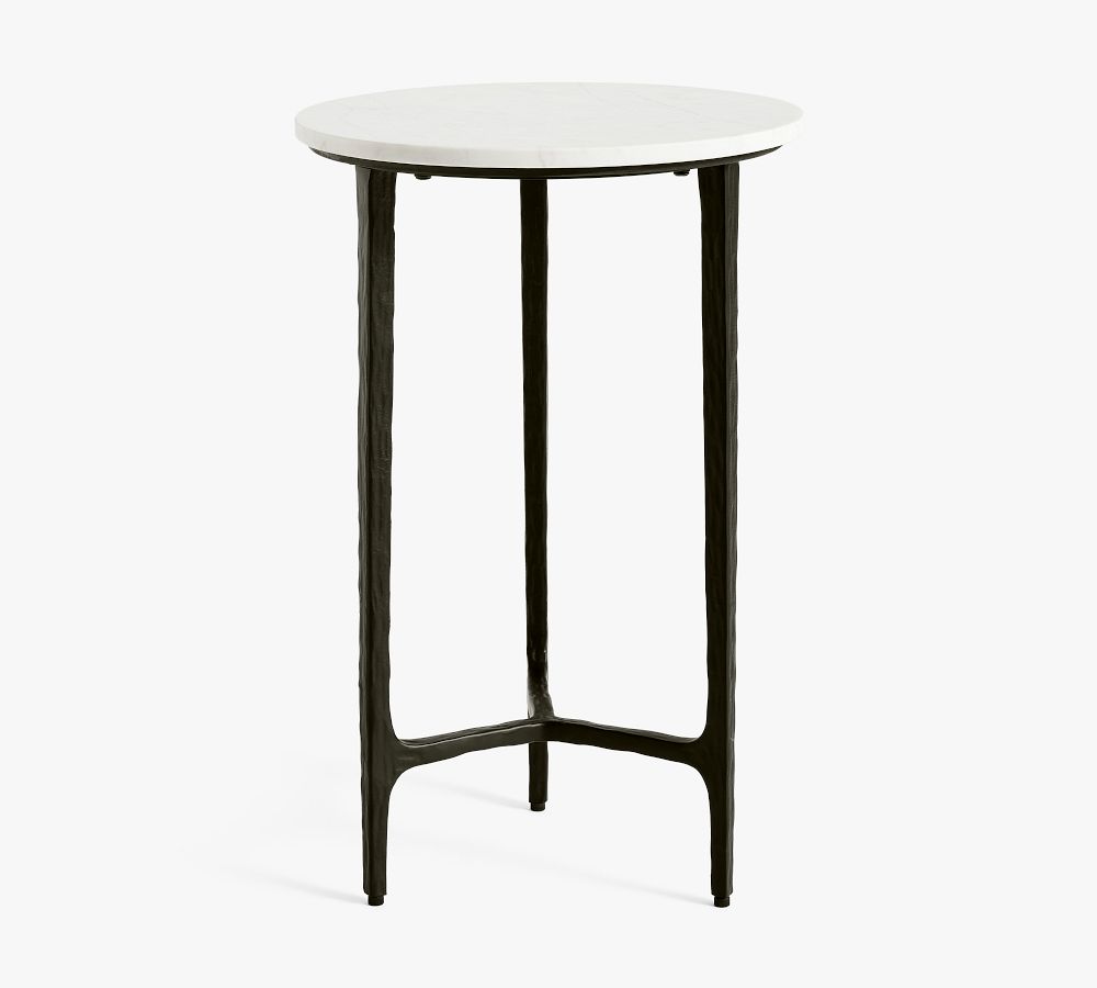 Larkspur Round Marble Side Table Pottery Barn