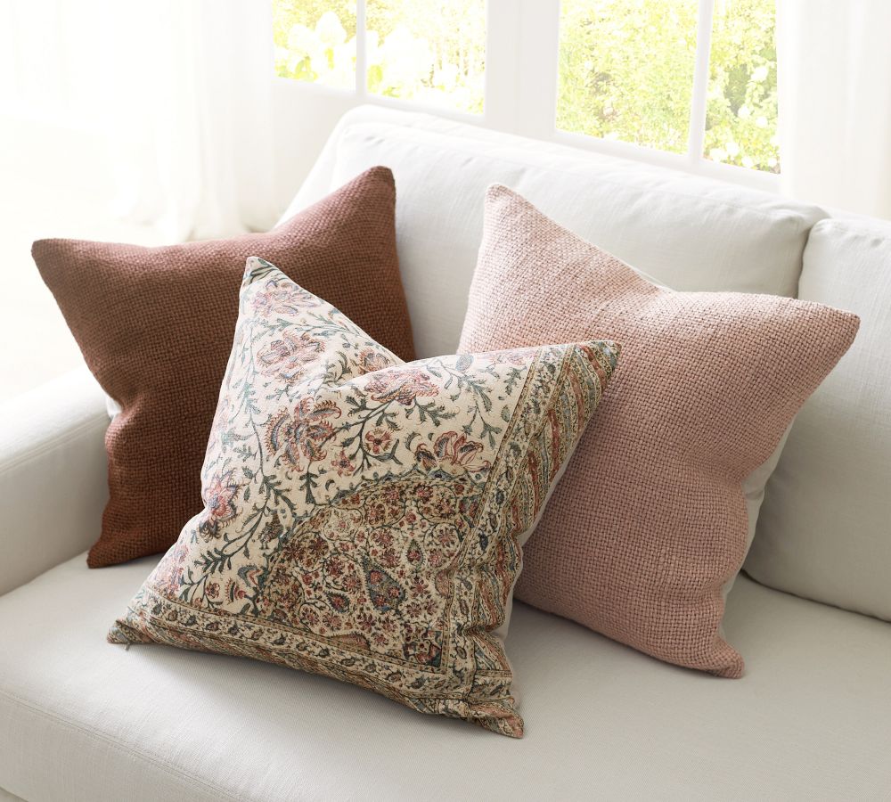 Faye Linen Textured Pillows Pottery Barn