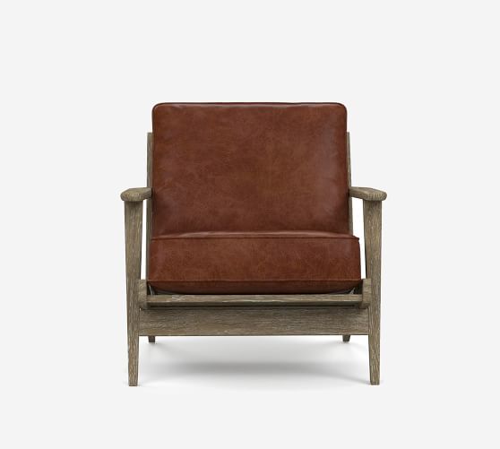 pottery barn raylan leather armchair