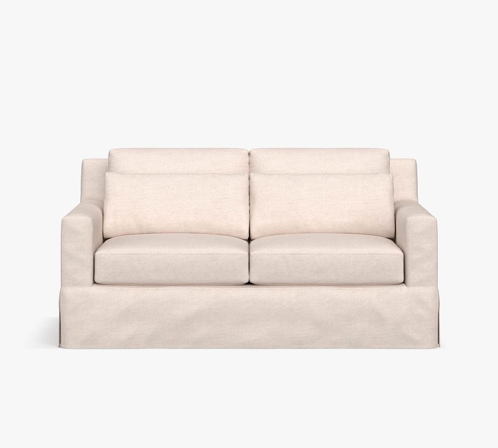 York Square Arm Deep Seat Slipcovered Fabric Sofa Pottery Barn