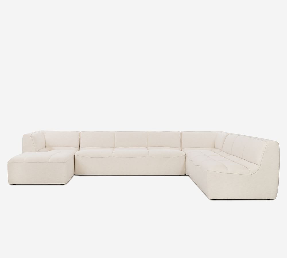 Arlo Upholstered 5-Piece Sectional with Ottoman | Pottery Barn