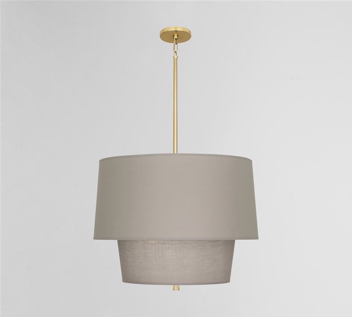 two tier drum shade chandelier