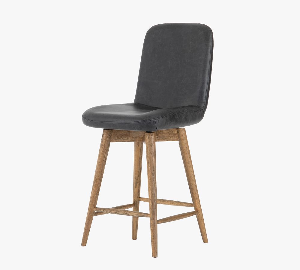 Estrid Leather Bar & Counter Stool Pottery Barn
