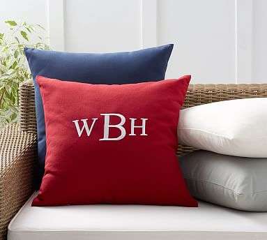 outdoor monogram pillows