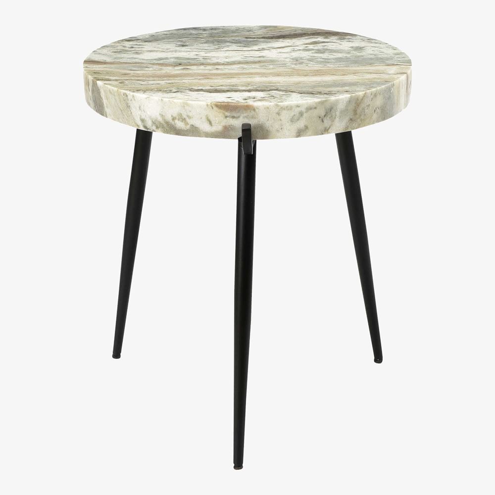 Brampton 18" Round Marble End Table Pottery Barn