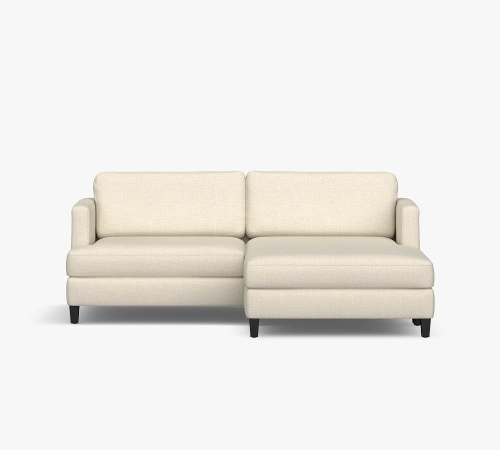 Ember Upholstered Sofa with Reversible Chaise Sectional Pottery Barn