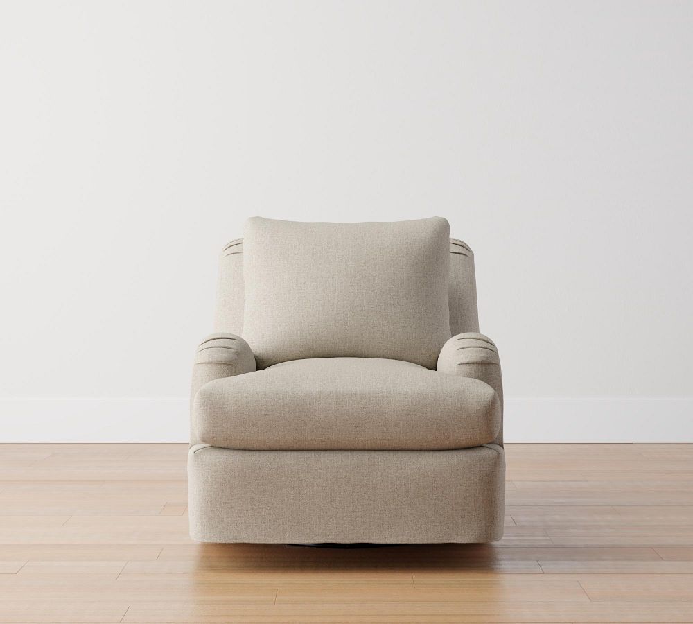 Carlisle English Arm Slipcovered Swivel Armchair Pottery Barn