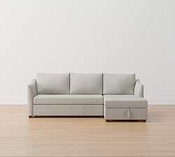 Celeste Upholstered Trundle Sleeper Sofa with Chaise Sectional