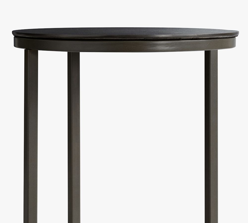 Duke Round Metal Swivel Side Table Pottery Barn