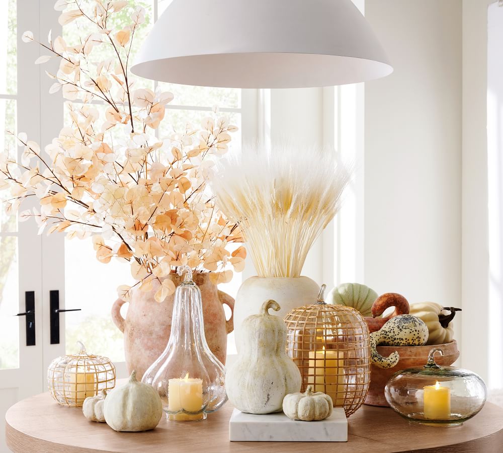 Pumpkin & Gourd Handcrafted Recycled Glass Cloches Pottery Barn