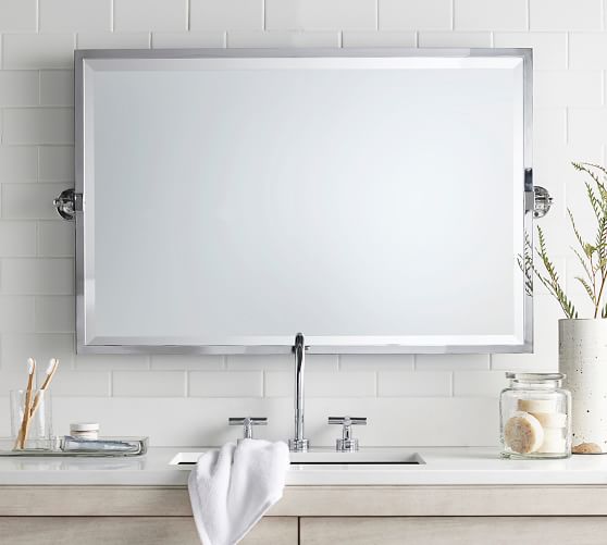 Kensington Pivot Wide Rectangular Wall Mirror Pottery Barn