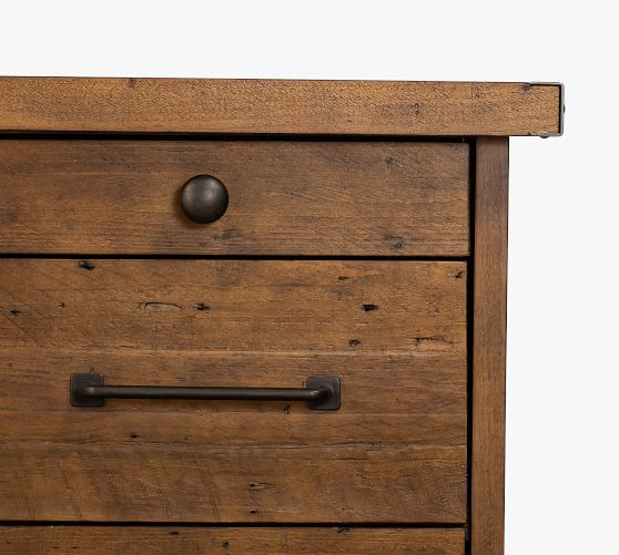 reclaimed wood desk with file drawer