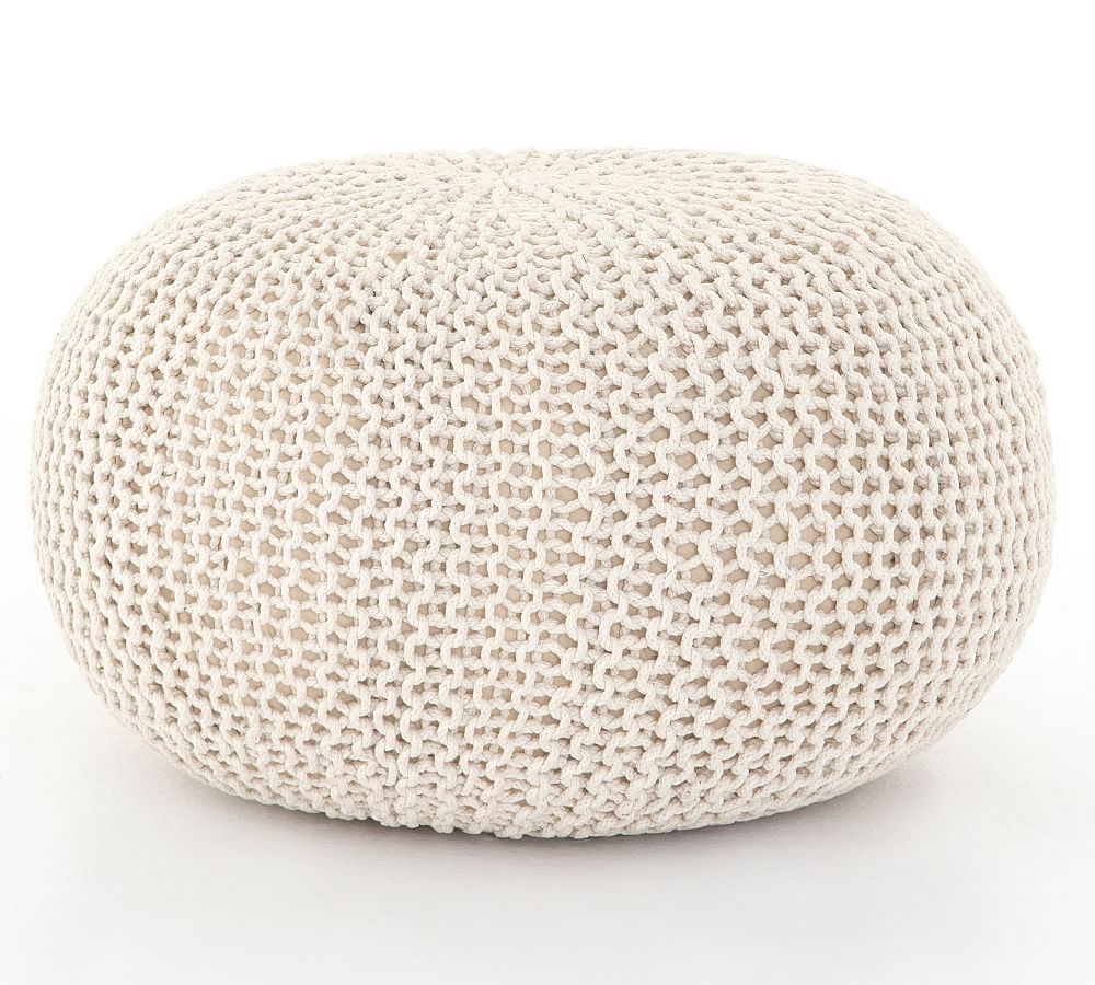 OPEN BOX Jute Knit Poufs Pottery Barn