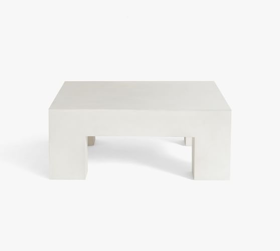 chunky white side table