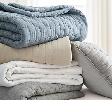 Bliss Handcrafted Linen/Cotton Quilt | Pottery Barn