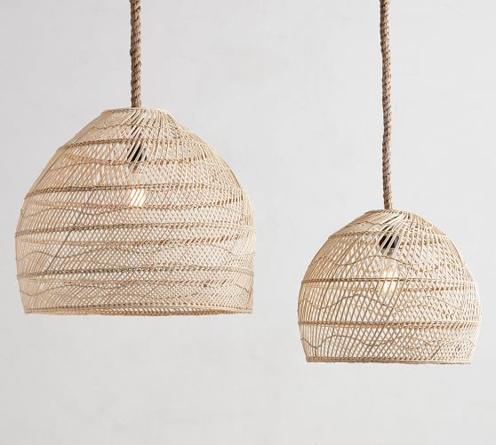 pottery barn rattan light