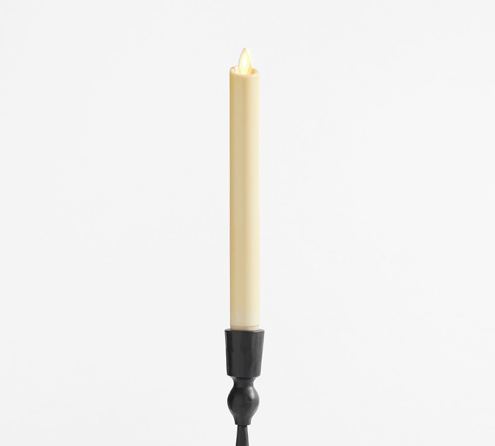 Premium Flickering Flameless Wax Taper Candle Pottery Barn