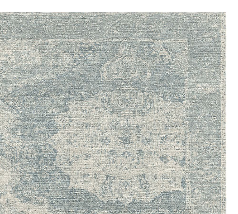 Porcelain Blue Barret Printed Rug Patterned Rugs Pottery Barn