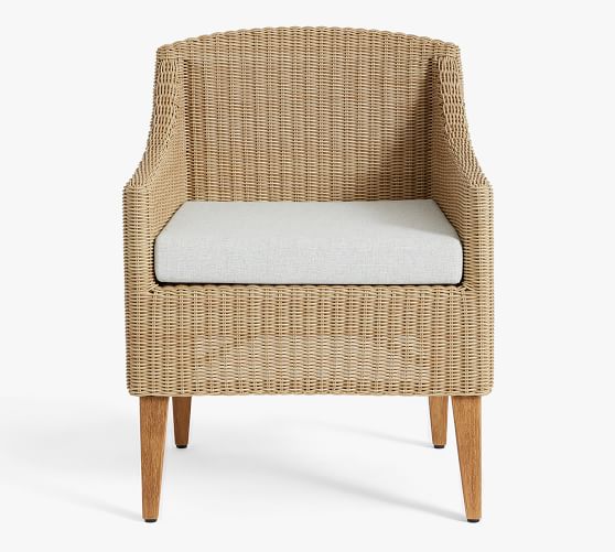 wicker dining arm chair