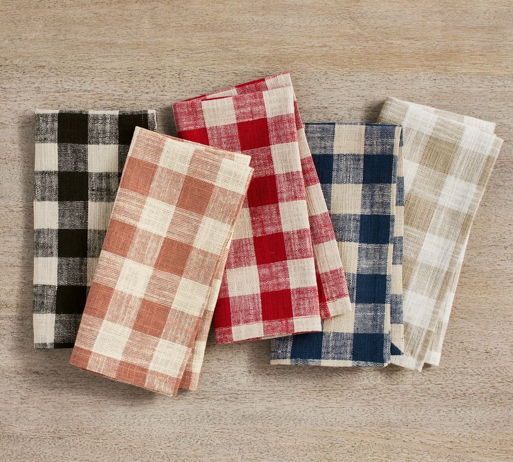 Dalton Check Yarn Dyed Cotton/Linen Napkins Set of 4 Pottery Barn