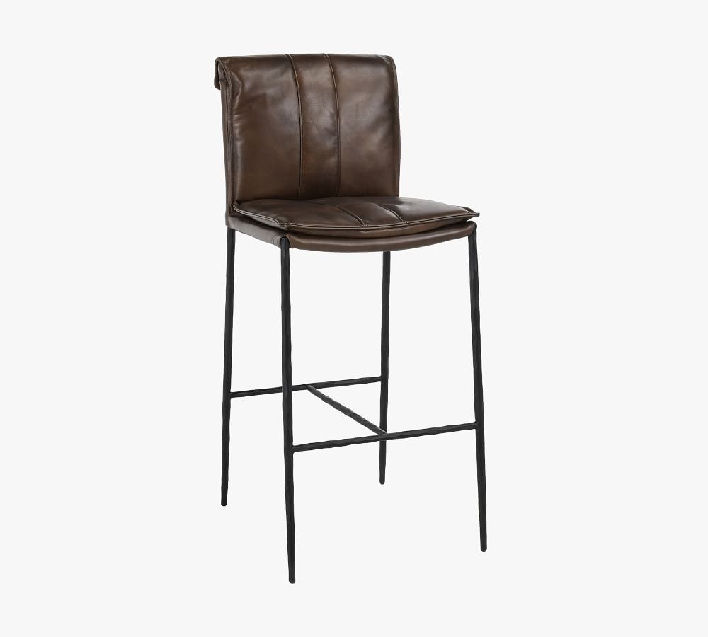 Eugina Leather Bar & Counter Stools Pottery Barn