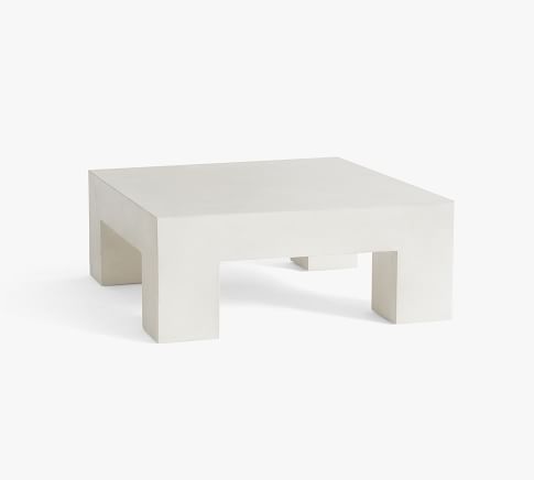 Pomona Concrete Chunky Leg Coffee Table, White Speckle