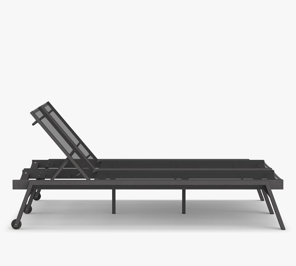 Indio Metal & Mesh Double Chaise Lounge with Wheels Pottery Barn